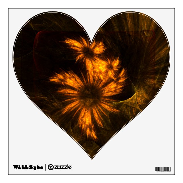 Mystique Garden Golden Abstract Fractal Art Wall Sticker (Front)