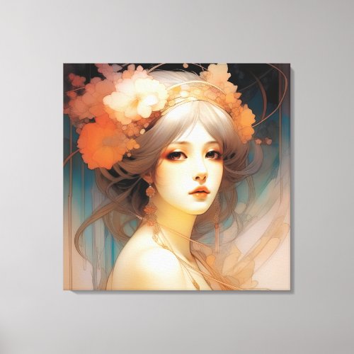 Mystique in Bloom 062 Ethereal Petal Grace Canvas Print