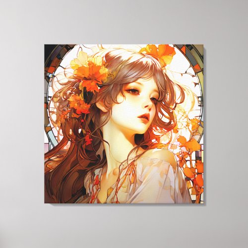 Mystique in Bloom 071 A Portrait of Timeless Bea Canvas Print