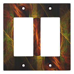 Mystique Jungle Abstract Art Double Rocker Light Switch Cover