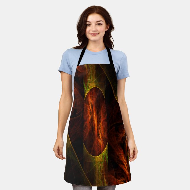 Mystique Jungle Modern Abstract Fractal Art Apron (Worn)