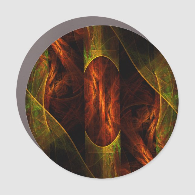 Mystique Jungle Modern Abstract Fractal Art Car Magnet (Front)