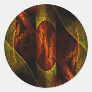Mystique Jungle Modern Abstract Fractal Art Classic Round Sticker