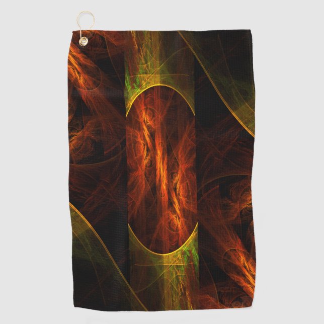 Mystique Jungle Modern Abstract Fractal Art Golf Towel (Front)