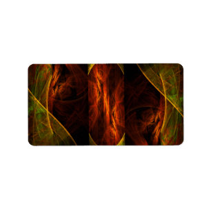 Mystique Jungle Modern Abstract Fractal Art Label