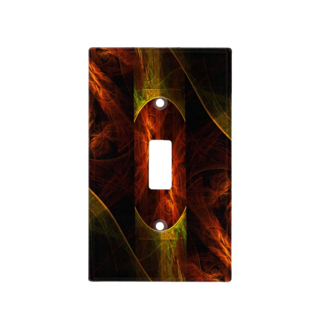 Mystique Jungle Modern Abstract Fractal Art Light Switch Cover (Front)