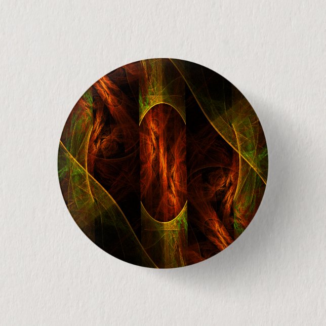 Mystique Jungle Modern Abstract Fractal Art Pinback Button (Front)