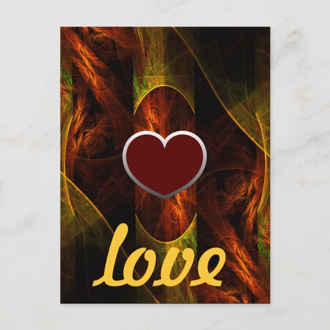 Mystique Jungle Modern Abstract Fractal Art Postcard (Front)