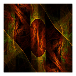 Mystique Jungle Modern Abstract Fractal Art Poster