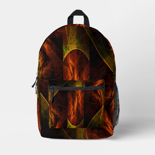 Mystique Jungle Modern Abstract Fractal Art Printed Backpack (Front)