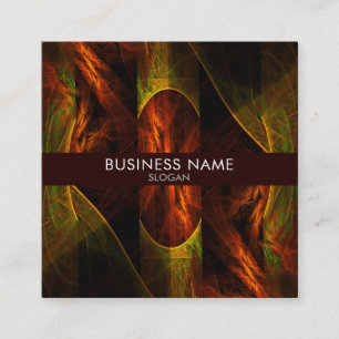 Mystique Jungle Modern Abstract Fractal Art Square Business Card