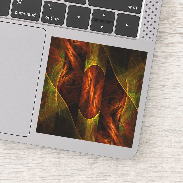 Mystique Jungle Modern Abstract Fractal Art Sticker (Detail)