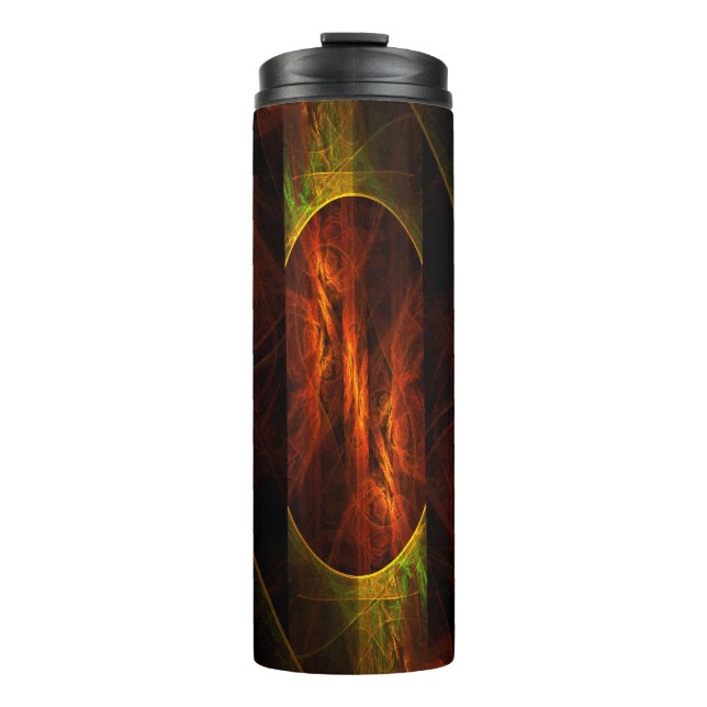 Mystique Jungle Modern Abstract Fractal Art Thermal Tumbler (Front)