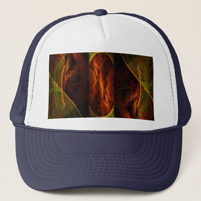 Mystique Jungle Modern Abstract Fractal Art Trucker Hat (Front)