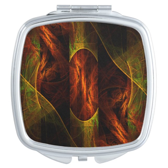 Mystique Jungle Modern Abstract Fractal Art Vanity Mirror (Front)