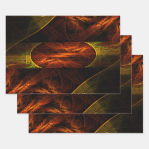 Mystique Jungle Modern Abstract Fractal Art Wrapping Paper Sheets