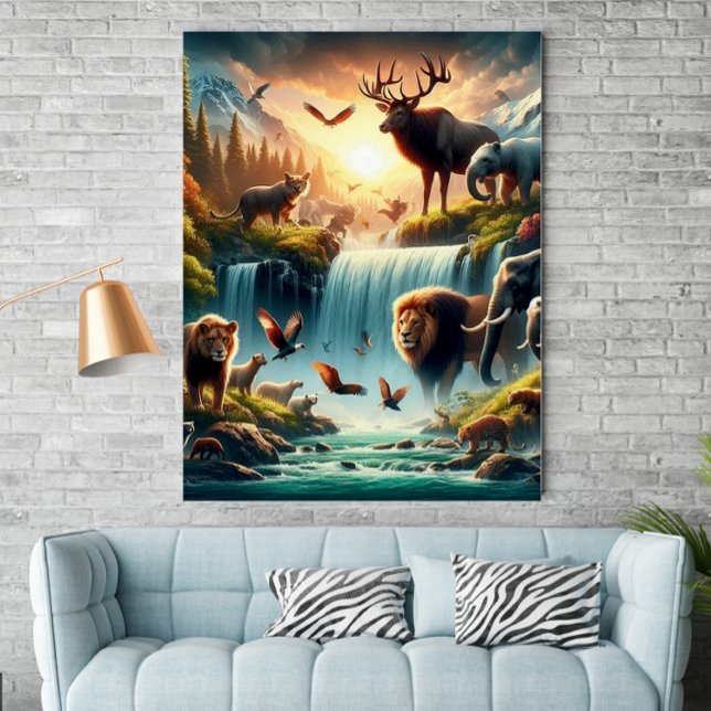 Mystique Land Wildlife Waterfall Fantasy Poster (Creator Uploaded)