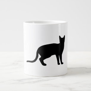 Mystique of the Feline: An Elegant Cat Silhouette Giant Coffee Mug