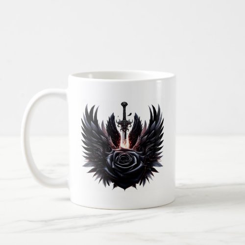 Mystique Unleashed Black Rose Winged Avenger  Coffee Mug