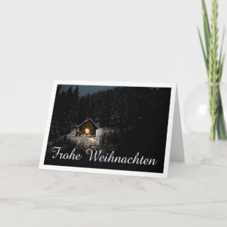 Mystische Hütte im tiefen Wald, Weihnachten Card
