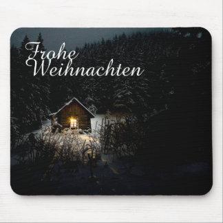 Mystische Hütte im tiefen Wald, Weihnachten Mouse Pad