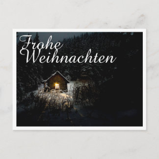Mystische Hütte im tiefen Wald, Weihnachten Postcard