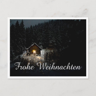 Mystische Hütte im tiefen Wald, Weihnachten Postcard