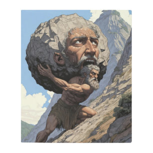 Myth of Sisyphus Eternal Struggle and Strength A Metal Print