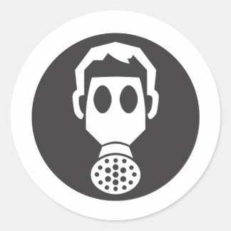 Mythbusters Gas Mask Classic Round Sticker