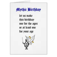 Mythic Birthday a funny happy birthday poem Zazzle
