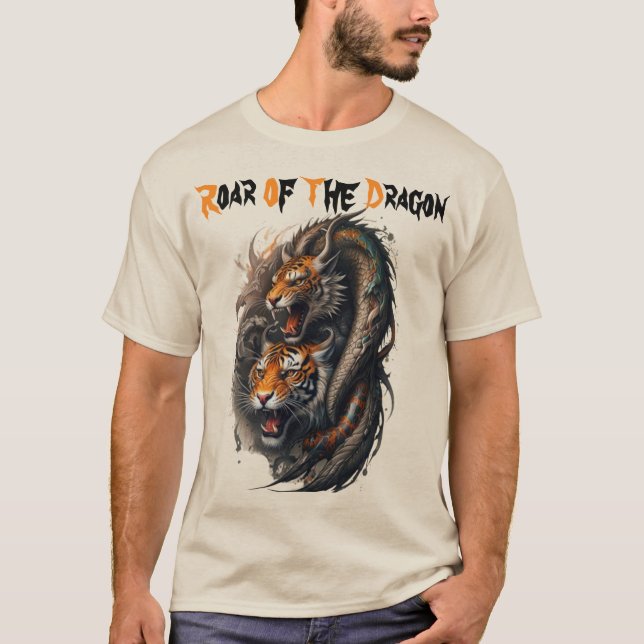 Mythic Fusion: Tiger-Dragon Power T-Shirt (Front)