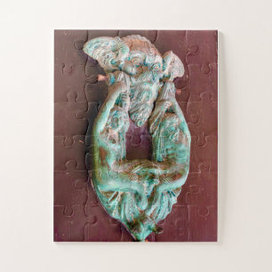 Mythic Guardian   Verdigris Door Knocker Jigsaw Puzzle