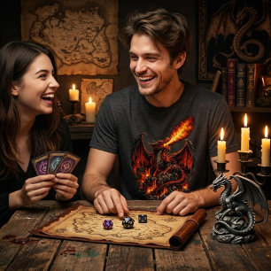 Mythic Realms Fire Dragon Graphic T-Shirt