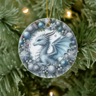 Mythic Wreathkeepers of Winter Ceramic Ornament