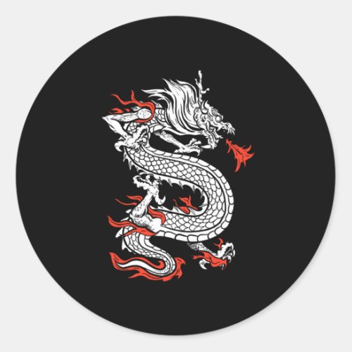 Mythical Ancient Asian Chinese Dragon Classic Round Sticker
