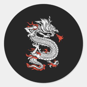 Mythical Ancient Asian Chinese Dragon Classic Round Sticker