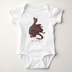 mythical and fantasy charactor cute red dragon baby bodysuit