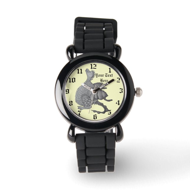 mythical and fantasy creature cute gray dragon watch (Front)