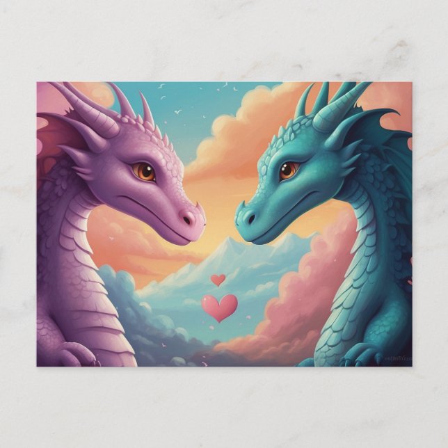 *~* Mythical AP48 PHOTO Invite Dragon Couple Love (Front)