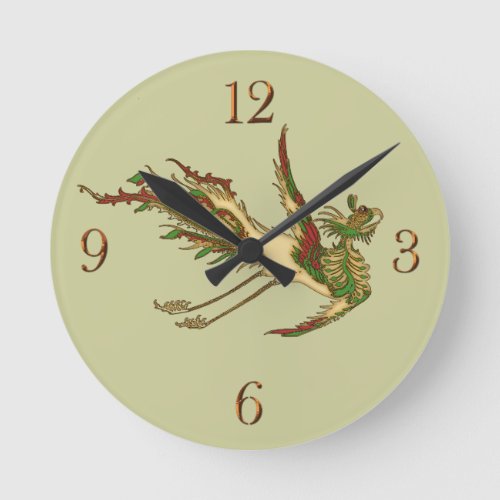 Mythical Asian Dragon Chinese Art History Clock