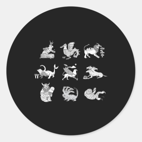Mythical Beasts Classic Round Sticker