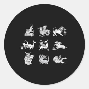 Mythical Beasts Classic Round Sticker
