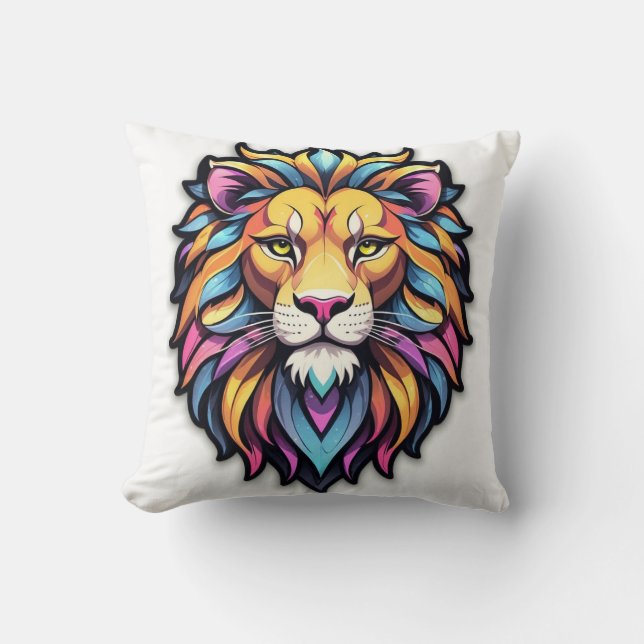 Mythical Beasts: Lion Throw Pillow (Front)