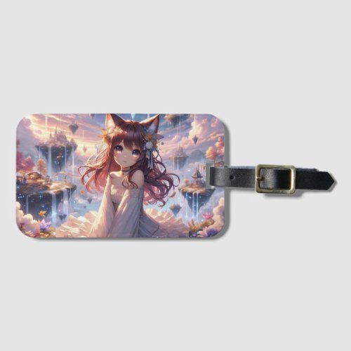 Mythical Catgirl Anime Princess Luggage Tag