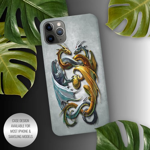 Mythical Celtic Dragons Fantasy Tattoo Art iPhone 11 Case