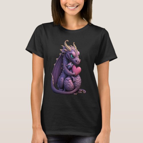 Mythical Creature Fans Dragon Mom Hugging A Child  T_Shirt