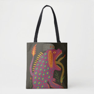 Mythical Creature Folk Art Print Tote Bag