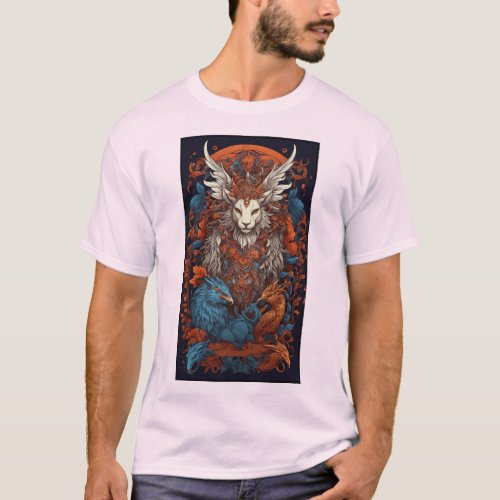 Mythical Creatures Folklore Outline Art T_Shirt De