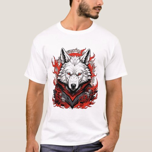 mythical dark red aura wolf T_Shirt