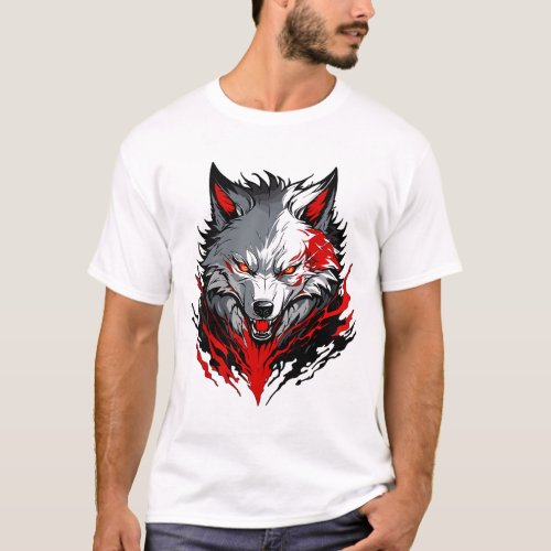 mythical dark red aura wolf T_Shirt